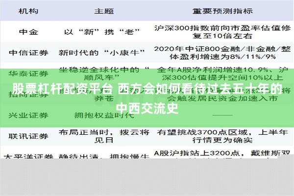 股票杠杆配资平台 西方会如何看待过去五十年的中西交流史