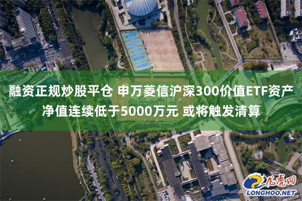 融资正规炒股平仓 申万菱信沪深300价值ETF资产净值连续低于5000万元 或将触发清算